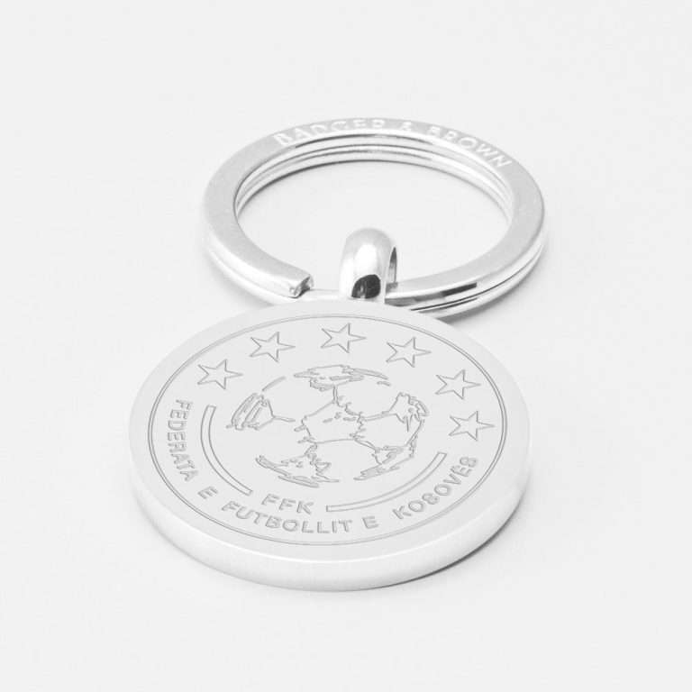 Kosovo-Football-Engraved-Silver-Keyring