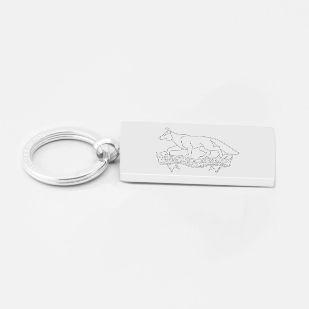 Queens-Own-Yeomanry-Engraved-Silver-Keyring