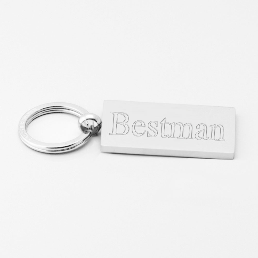 bestman-Engraved-Silver-Rectangle-Keyring