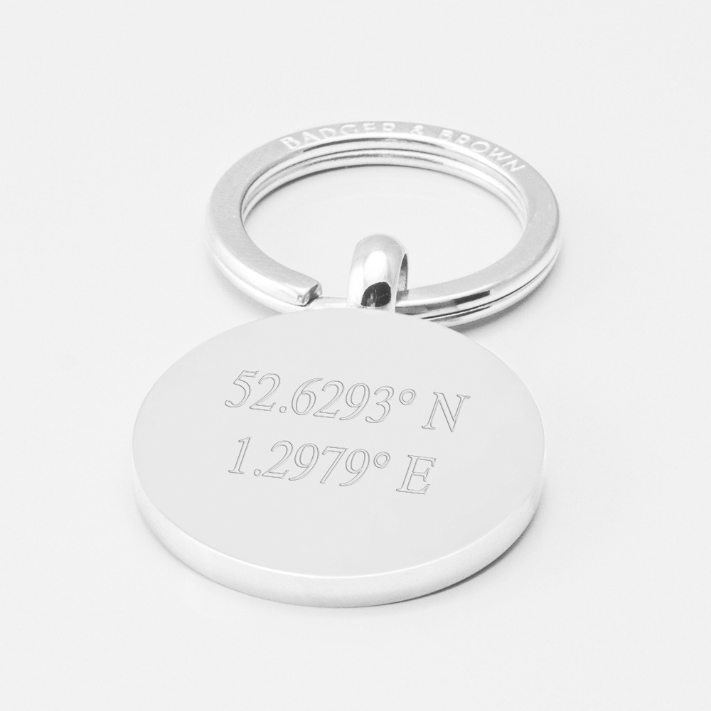 gps-coordinates-circle-Engraved-Silver-Keyring