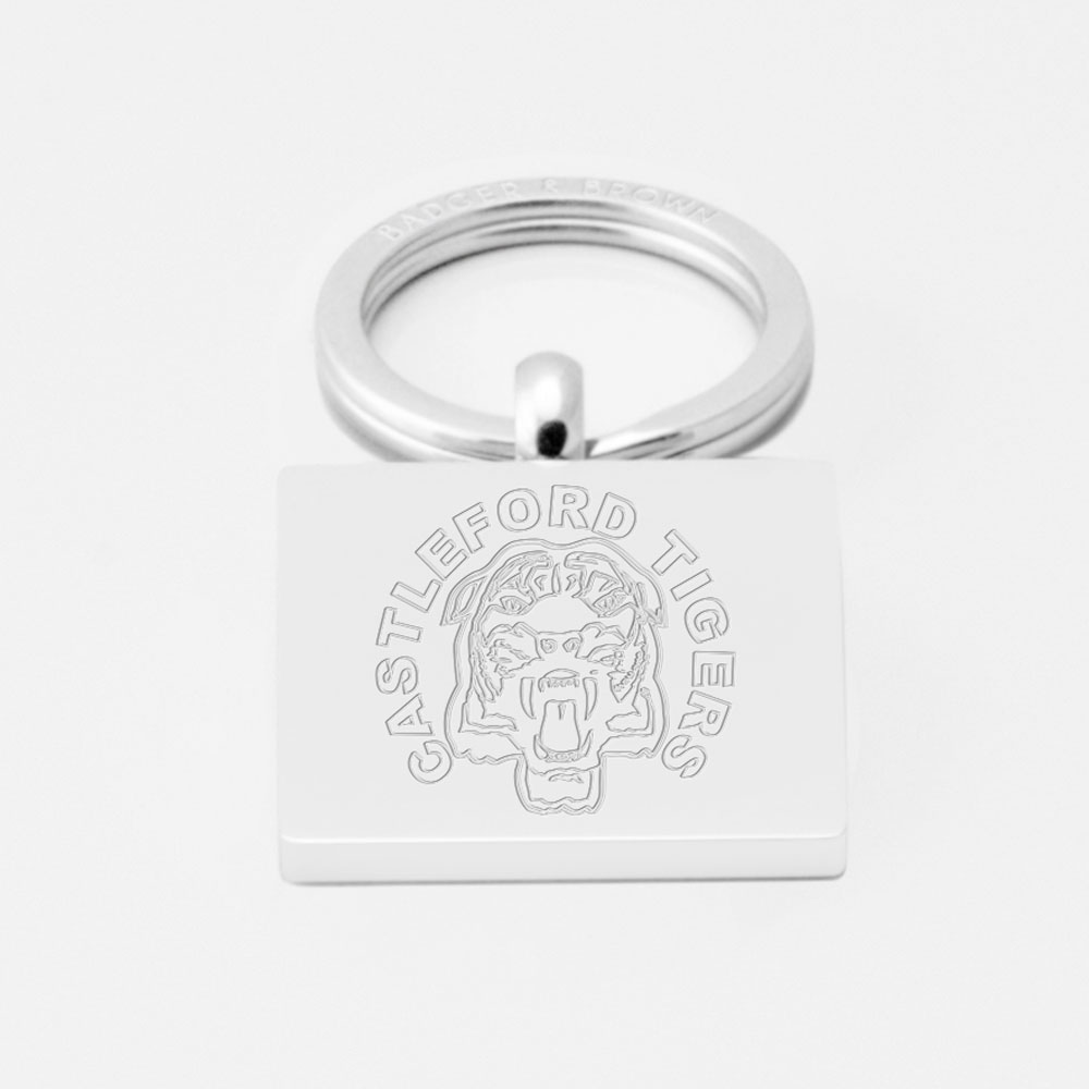 Castleford Tigers Rugby-Engraved-Silver-Keyring