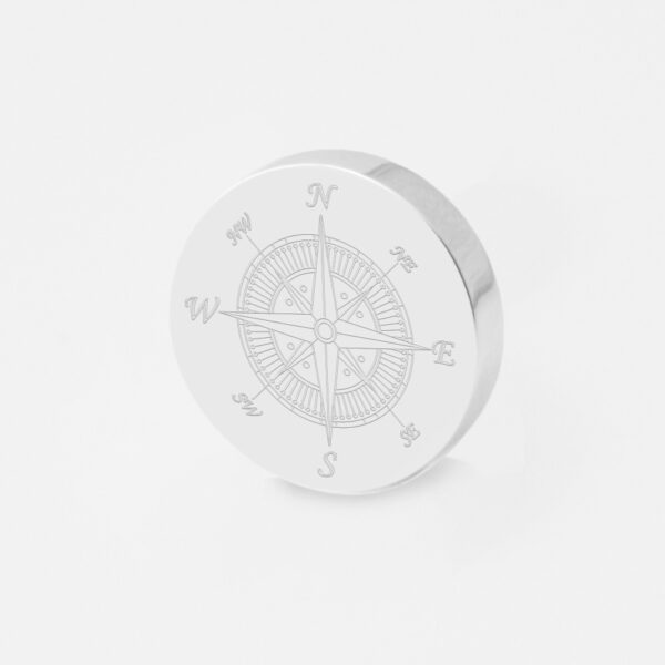 Engraved Compass Lapel Pin