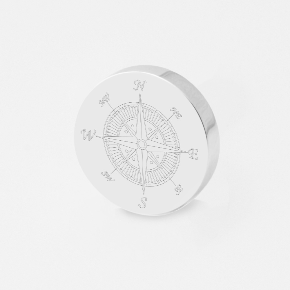 Compass-Engraved-Silver-Lapel-Pin