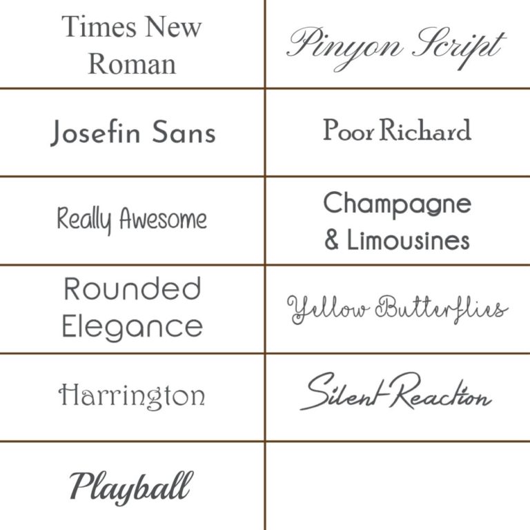 Engraving Fonts