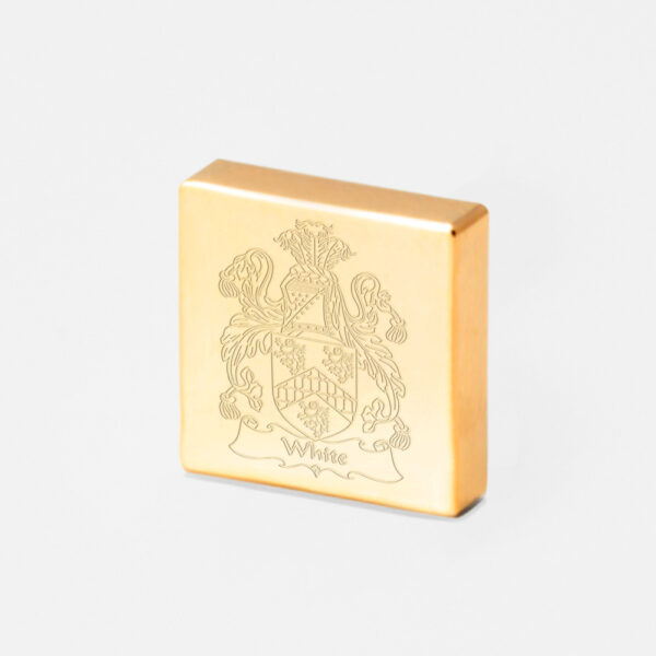 Gold Plated Family Crest Engraved Lapel Pin