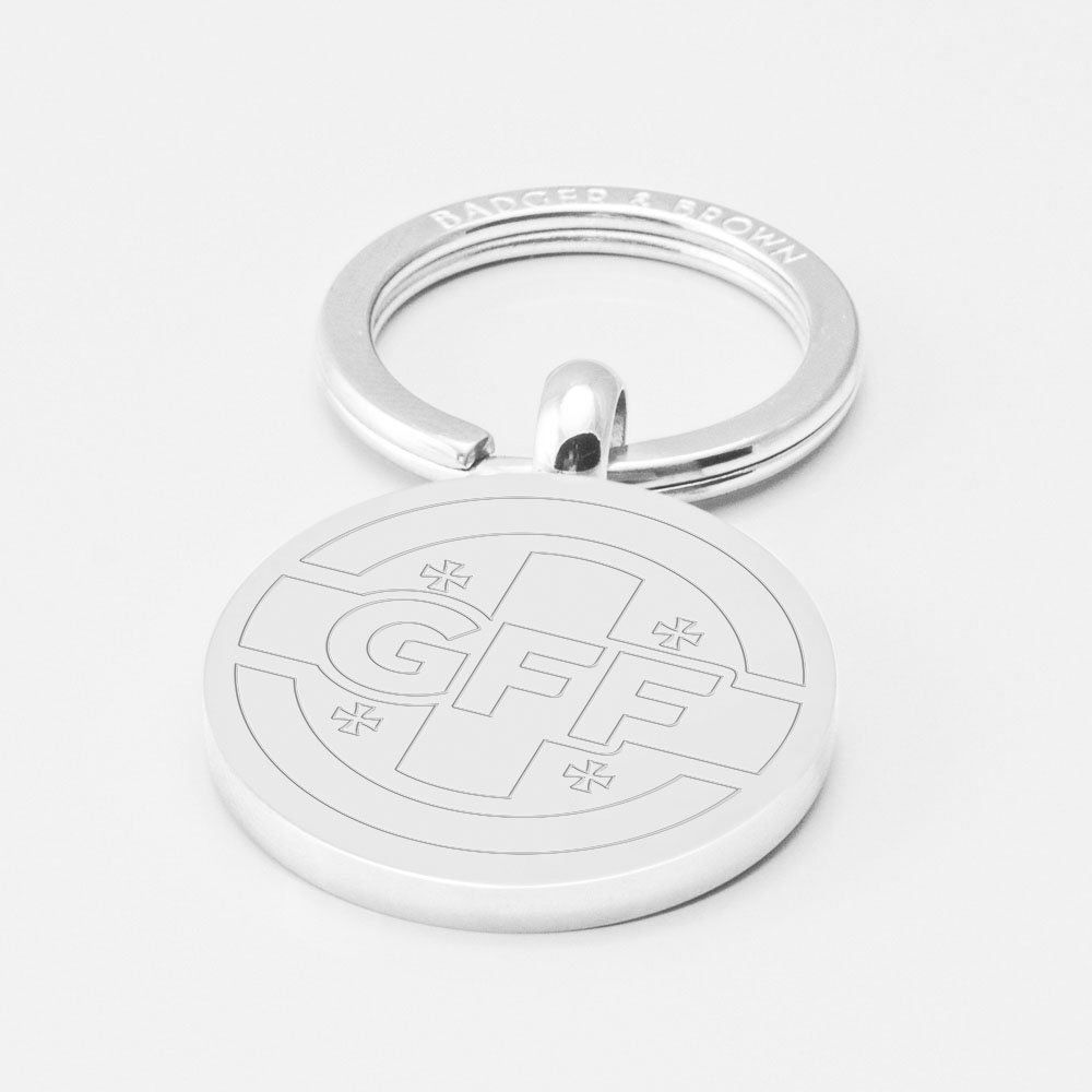 Georgia Football-Engraved-Silver--Keyring