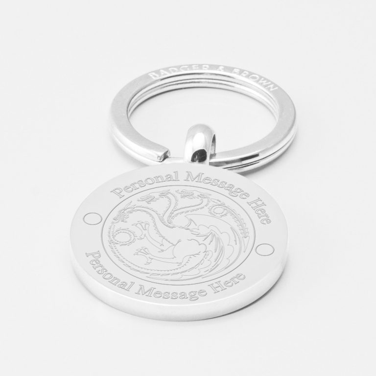 House-Targerian-Engraved-Silver-Circle-Keyring