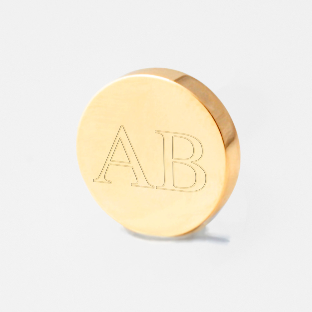Initials-circle-gold-Engraved-Lapel-Pin