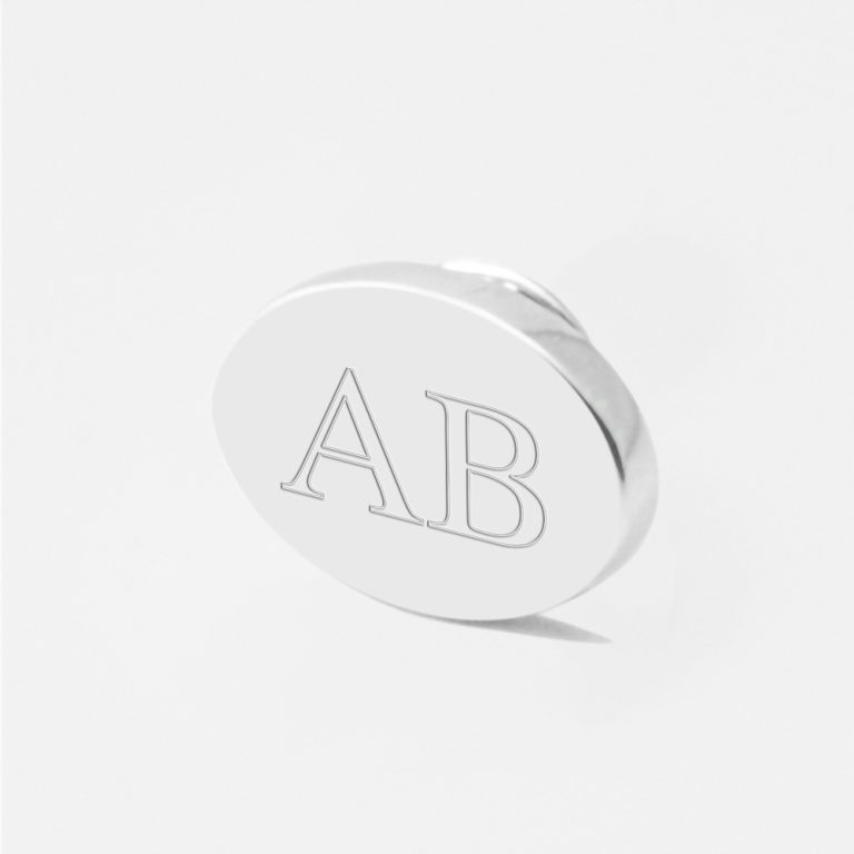 Initials-oval-Engraved-Lapel-Pin