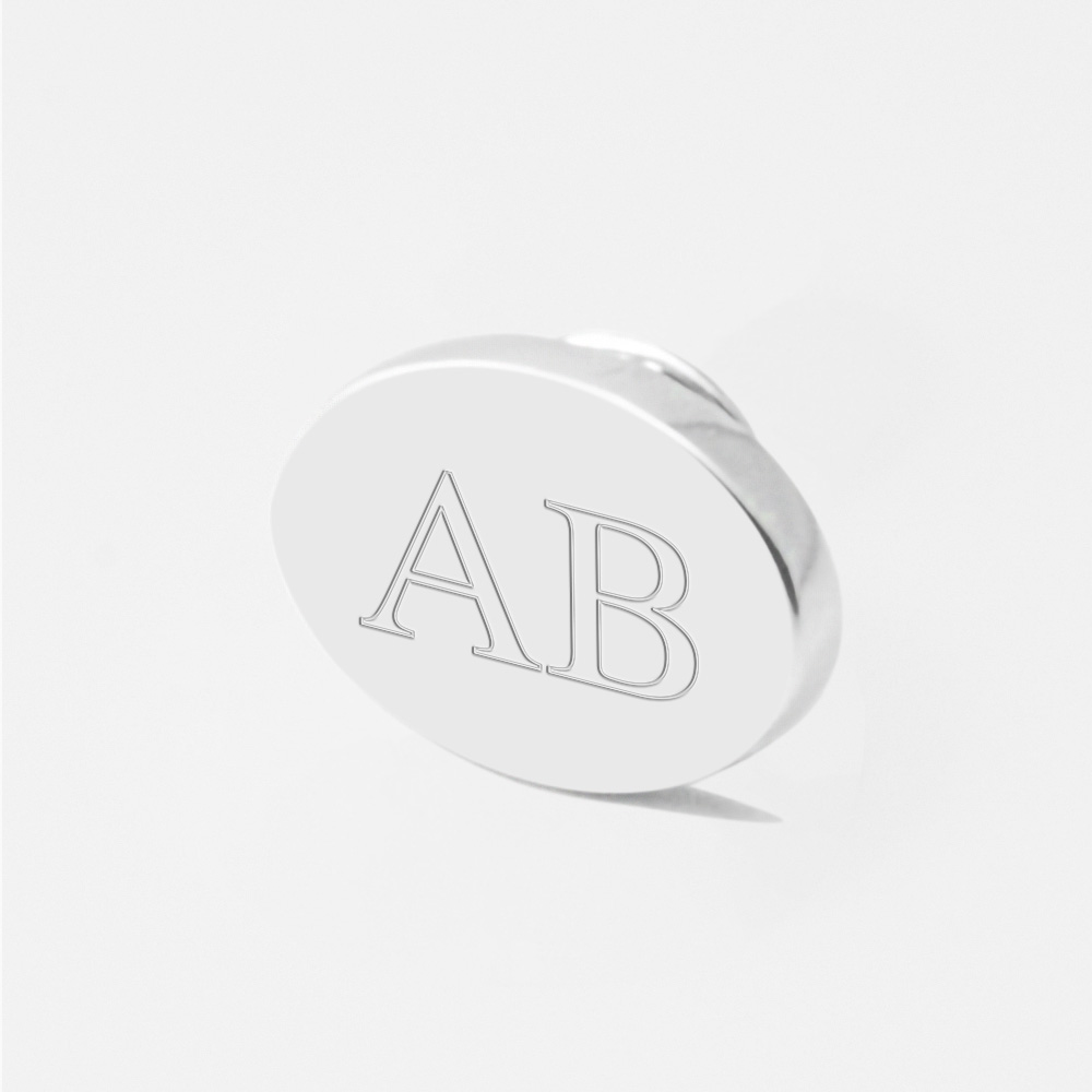 Initials-oval-Engraved-Lapel-Pin