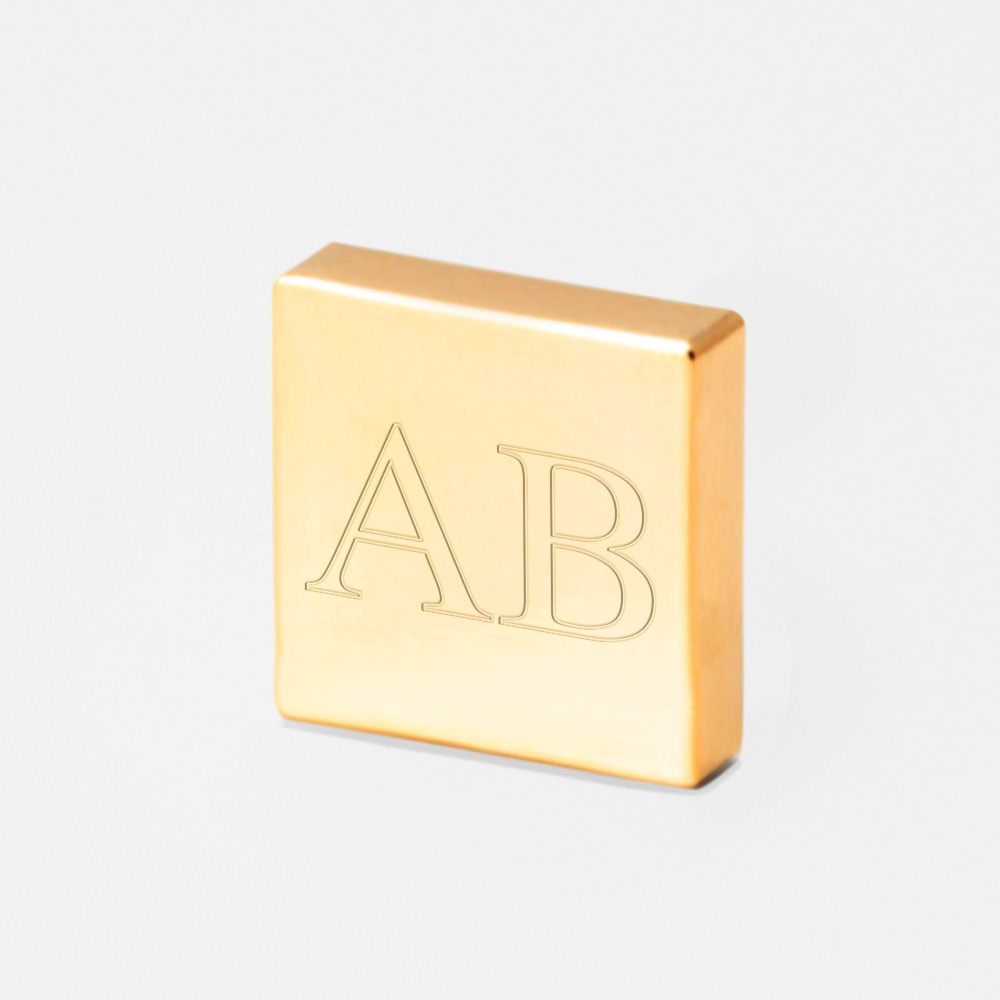 Initials-square-gold-Engraved-Lapel-Pin