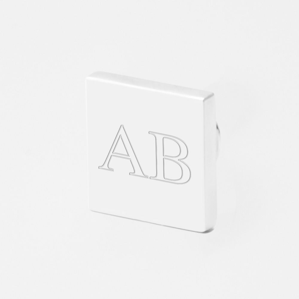 Initials-square-sterling-silver-Engraved-Lapel-Pin