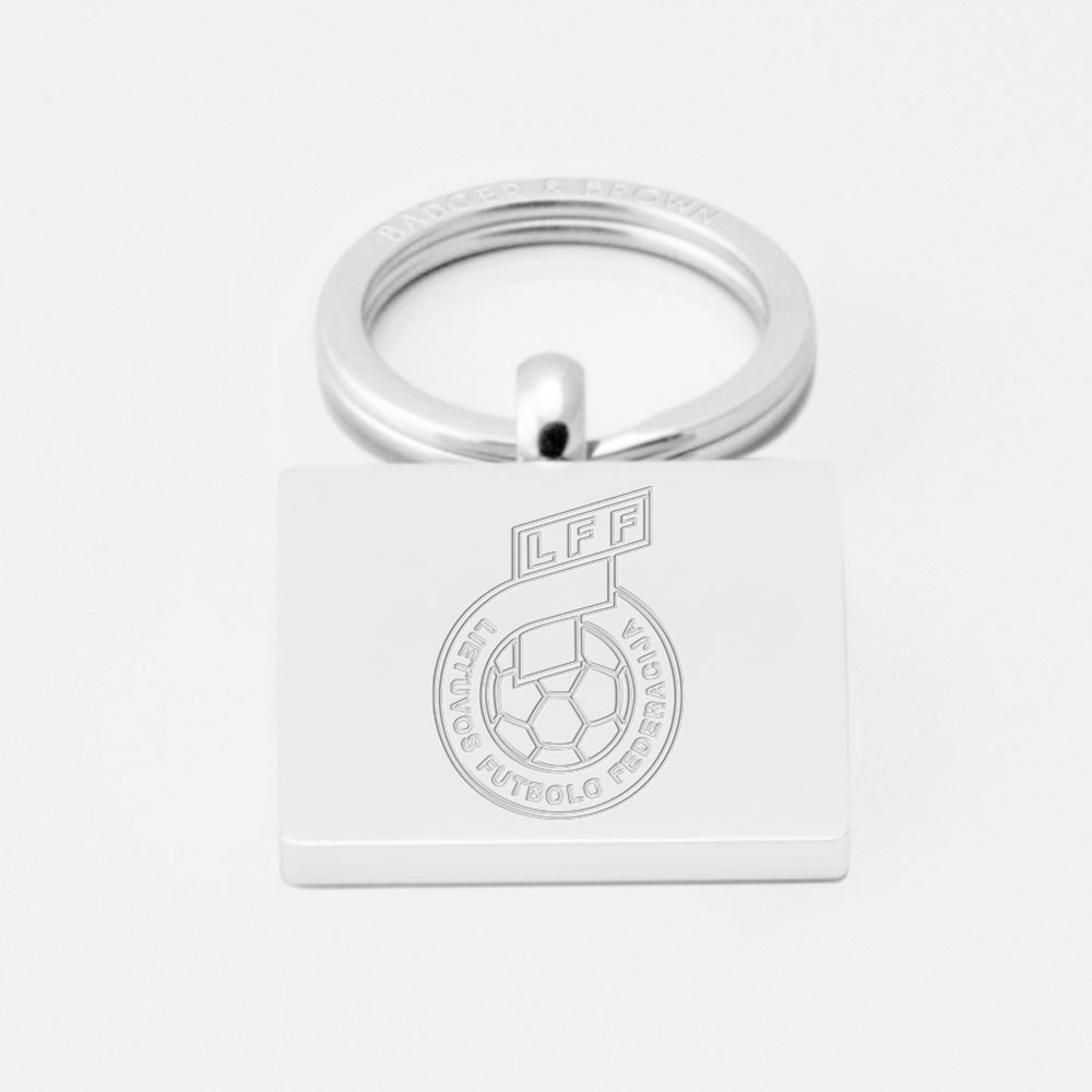 Lithuania-Football-Engraved-Silver-Keyring