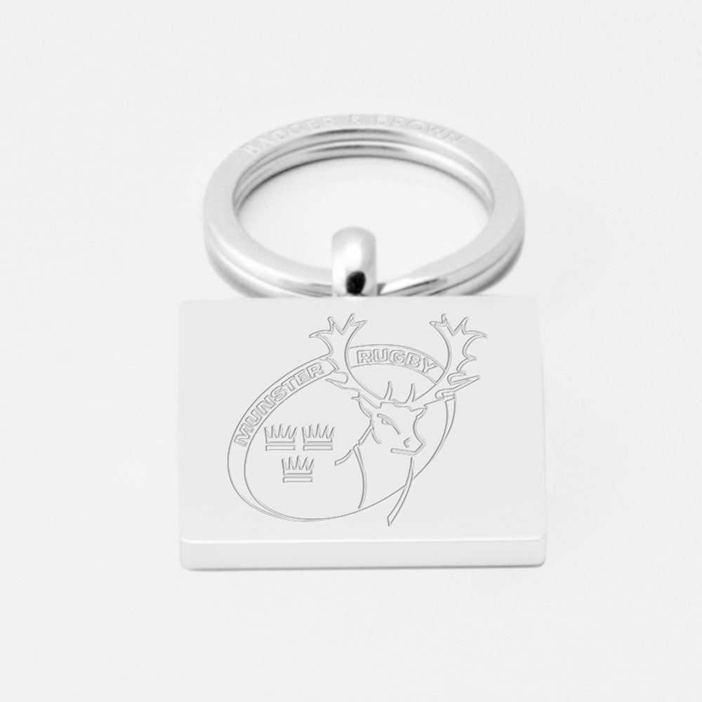 Munster Rugby-Engraved-Silver-Keyring
