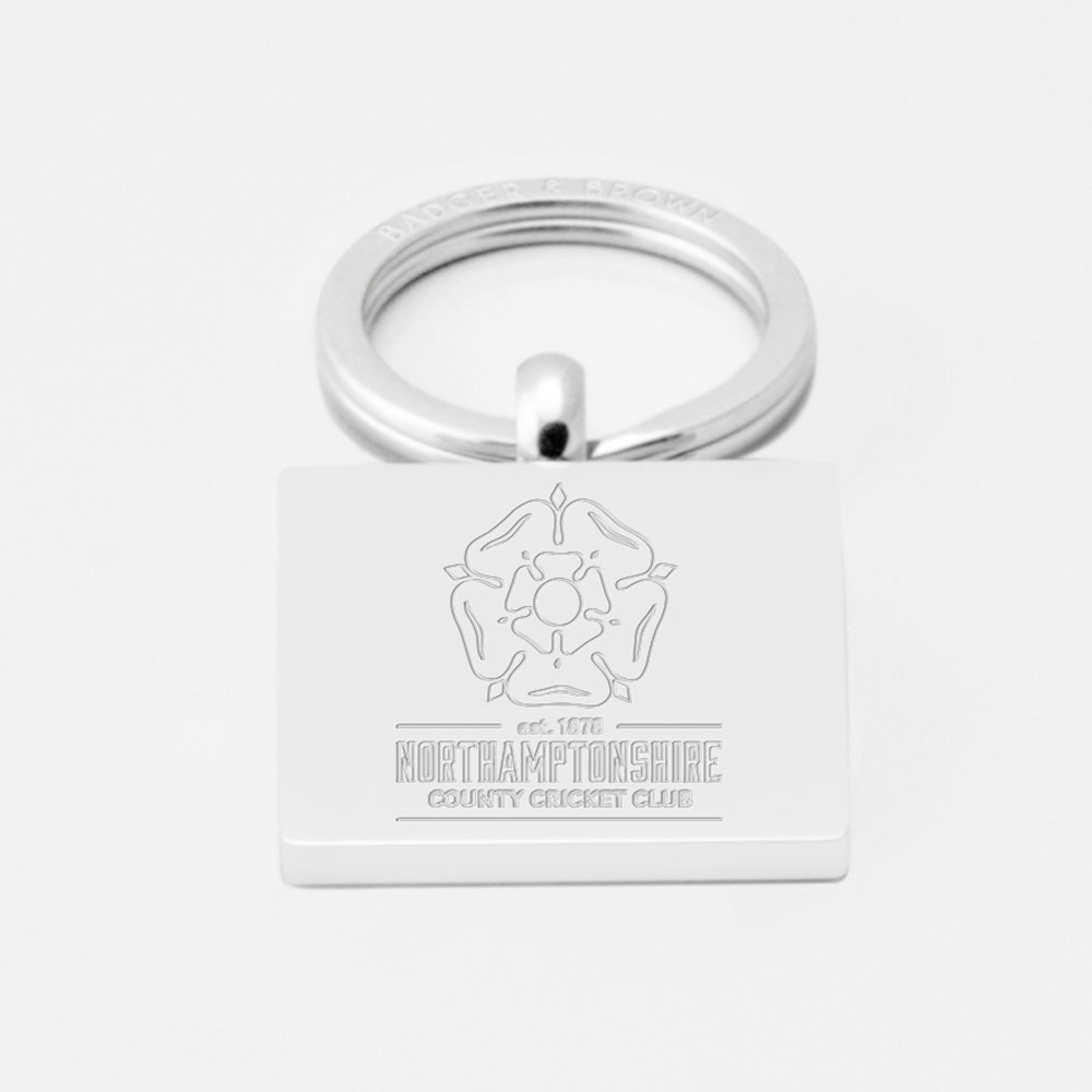 Northamptonshire County Cricket Club-Engraved-Silver-Keyring