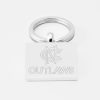 Notts Outlaws Cricket Club-Engraved-Silver-Keyring