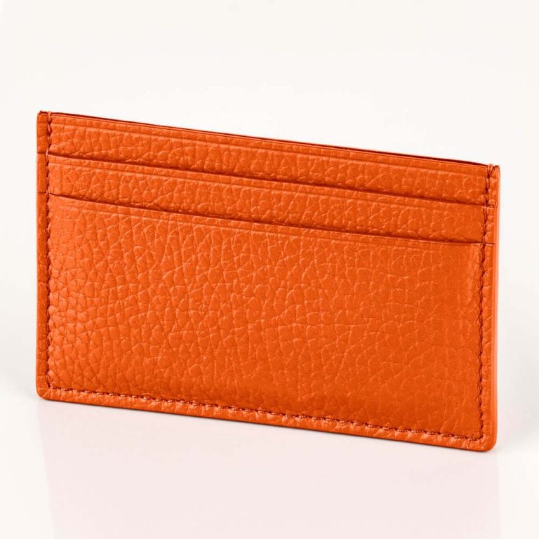 Orange-Italian-Grain-Leather-Card-Holder