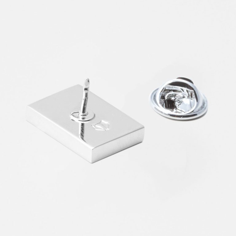 Silver-Rectangle-Lapel-Pin-Butterfly-Clip