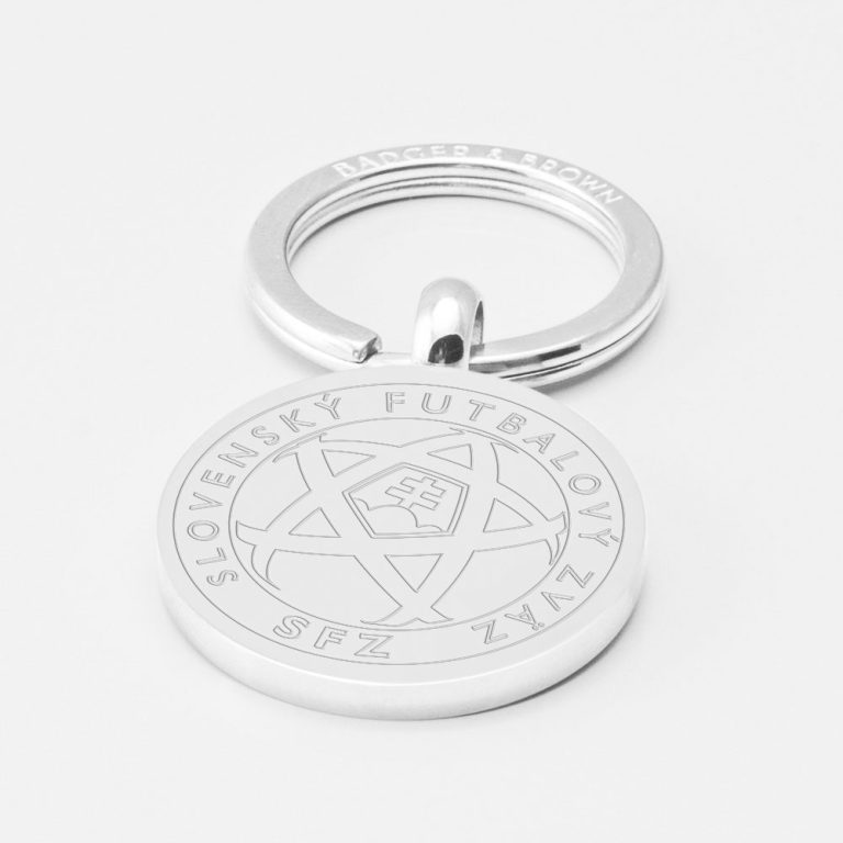 Slovakia-Football-Engraved-Silver-Keyring