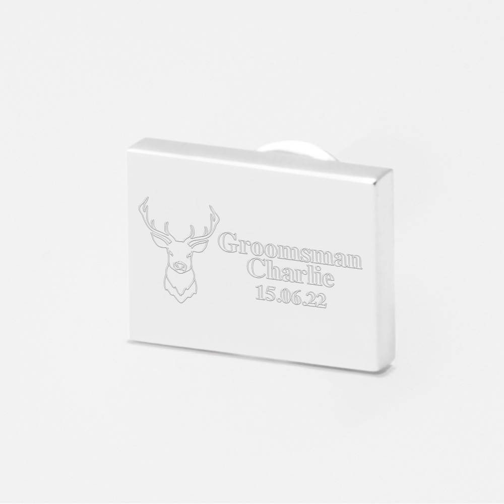 Stag-Head-Engraved-Silver-Lapel-Pin