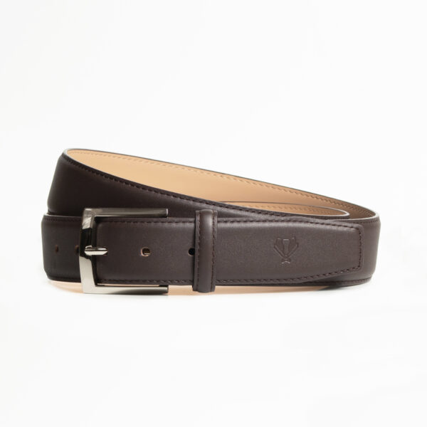 Smooth Textured Dark Brown Leather Belt