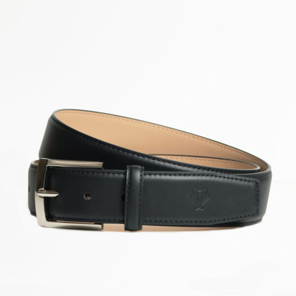 Smooth Textured Black Leather Belt