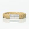 Beige braided front engraved