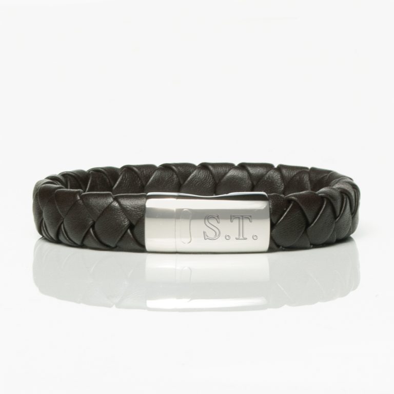 brown braided front engraved