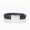 navy braided front engraved