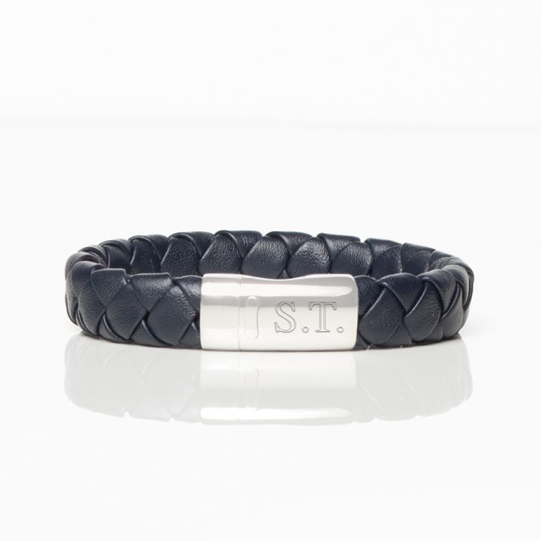 navy braided front engraved
