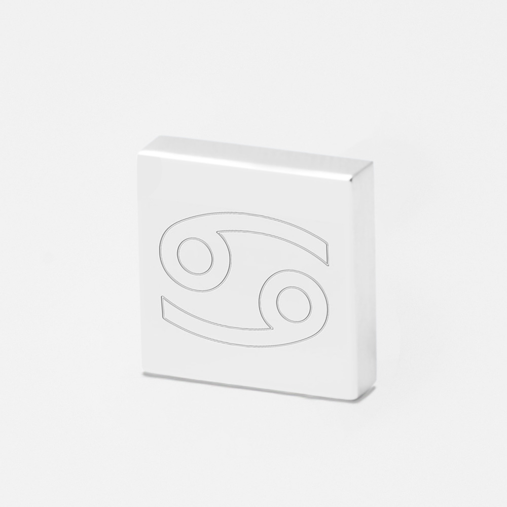 Cancer Zodiac-Engraved-Silver-Lapel-Pin