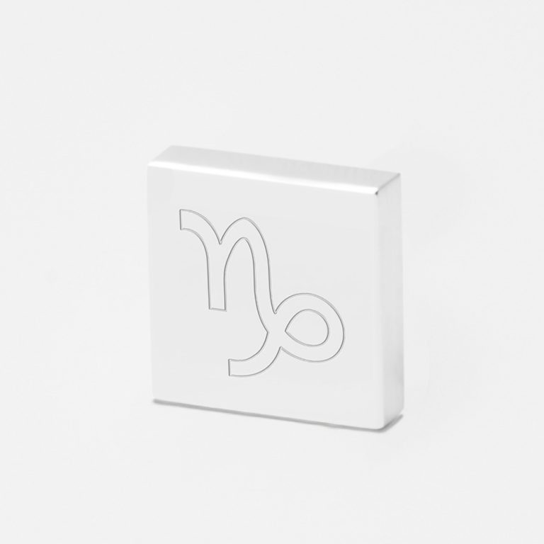 Capricorn Zodiac-Engraved-Silver-Lapel-Pin