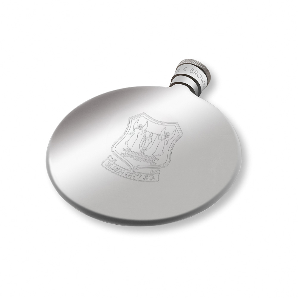 Elgin City Football-Engraved-Silver-Hip-Flask