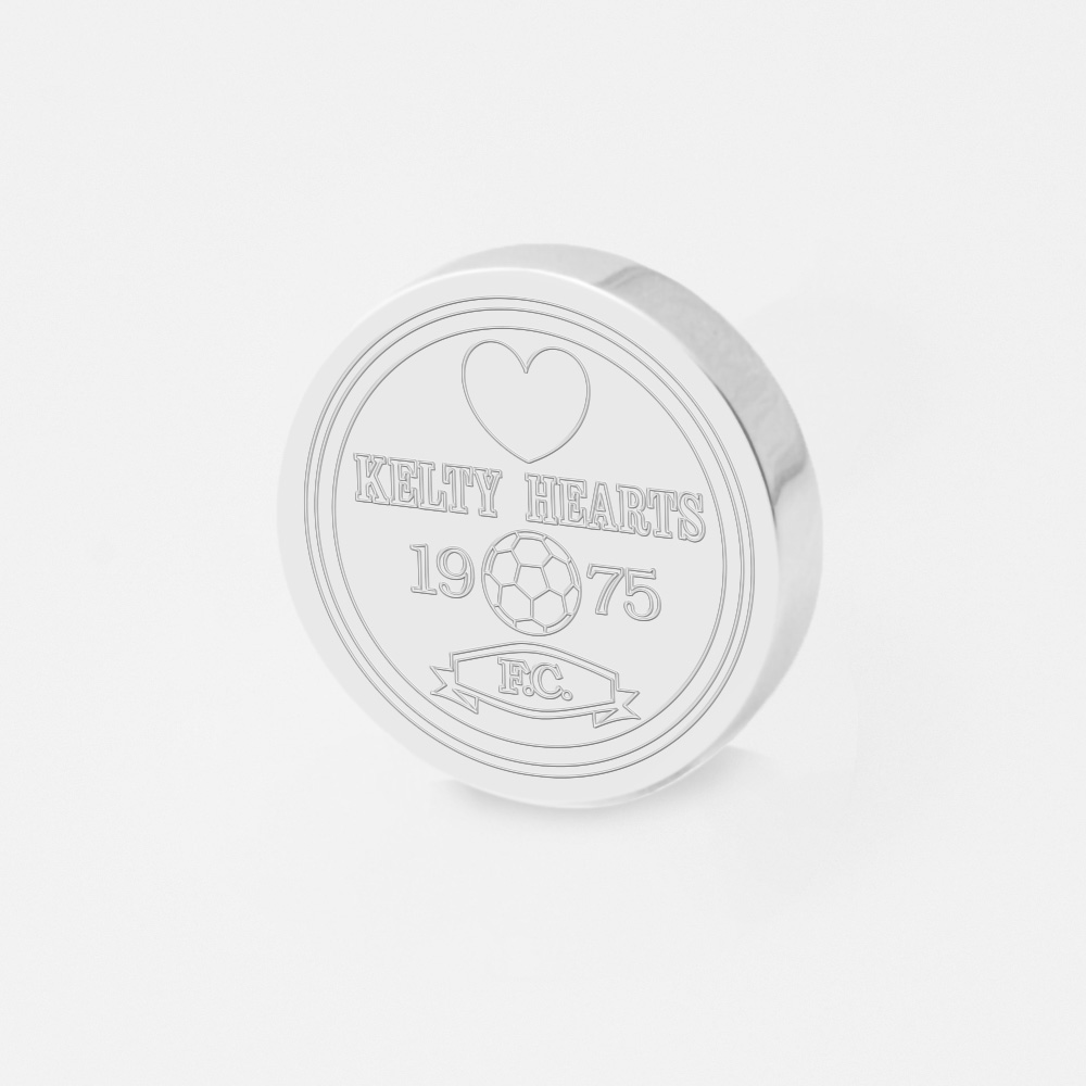 Kelty Hearts Football-Engraved-Silver-Lapel-Pin