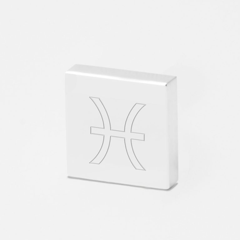 Pisces Zodiac-Engraved-Silver-Lapel-Pin