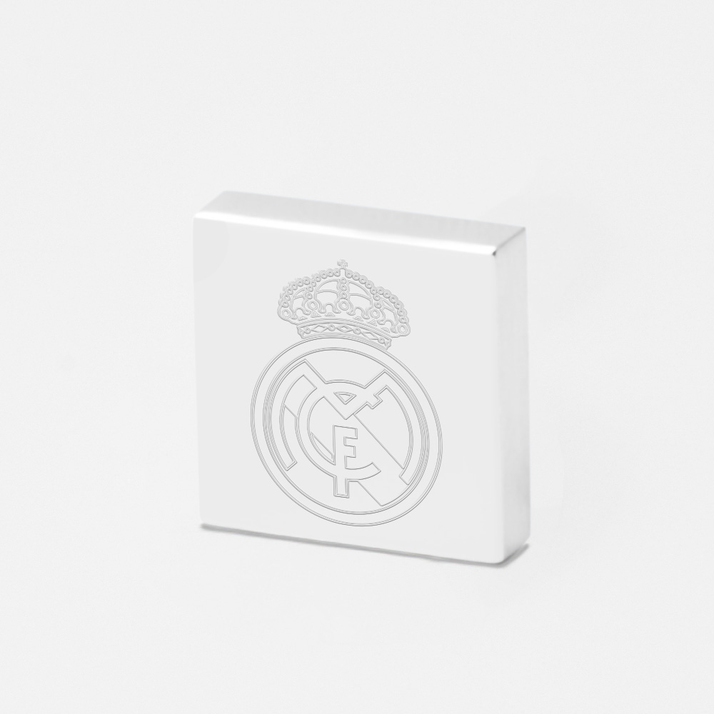 Real Madrid Football-Engraved-Silver-Lapel-Pin