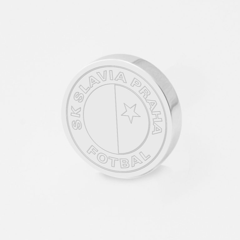 Slavia Praha Football-Engraved-Silver-Lapel-Pin