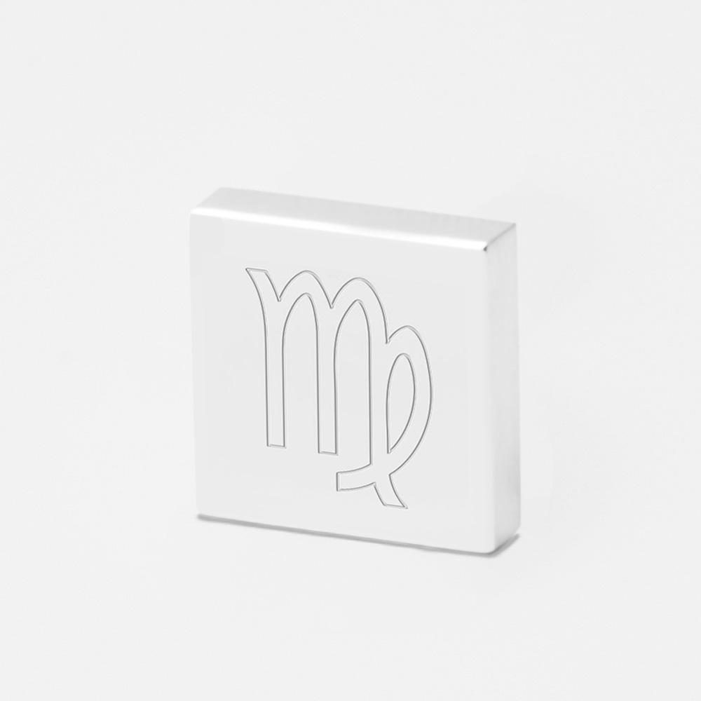 Virgo Zodiac-Engraved-Silver-Lapel-Pin