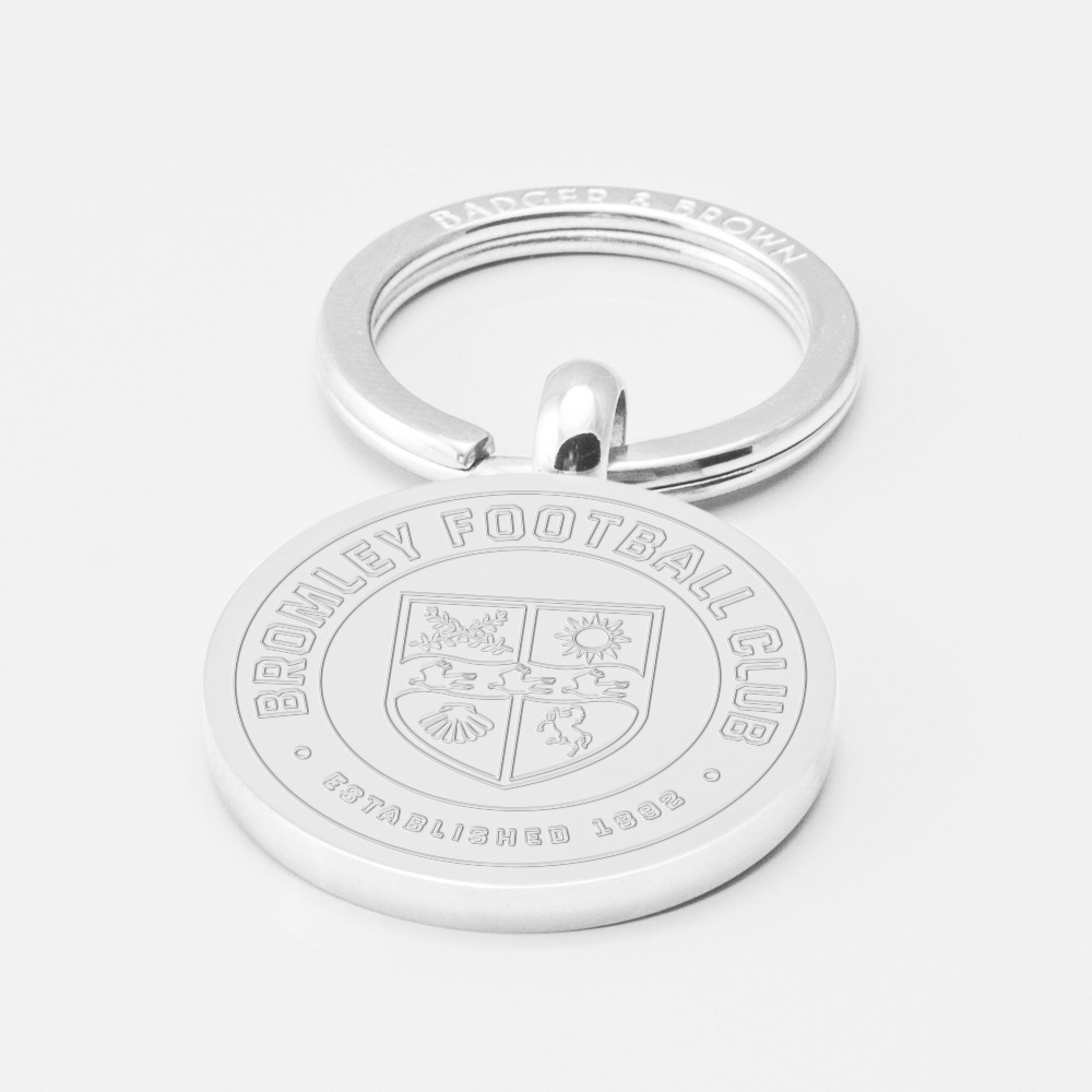 Bromley-Football-Engraved-Silver-Circle-Keyring