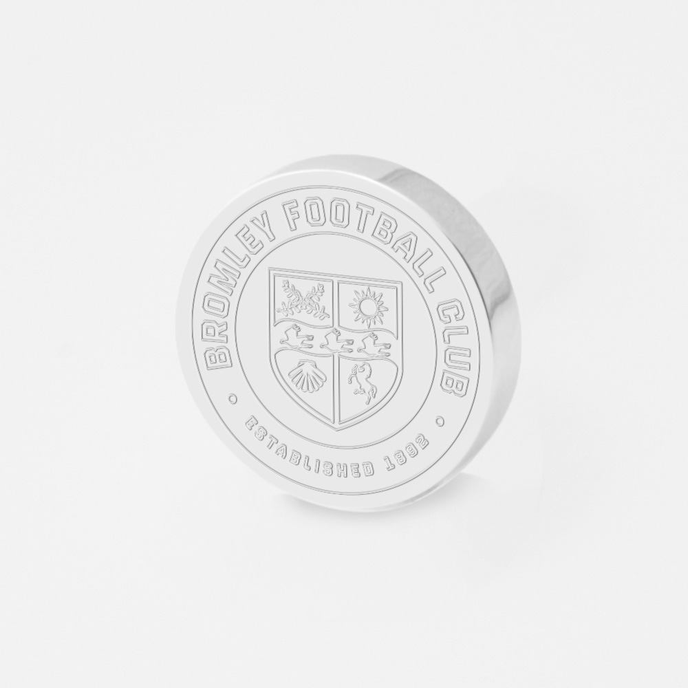 Bromley-Football-Engraved-Silver-Circle-Lapel-Pin