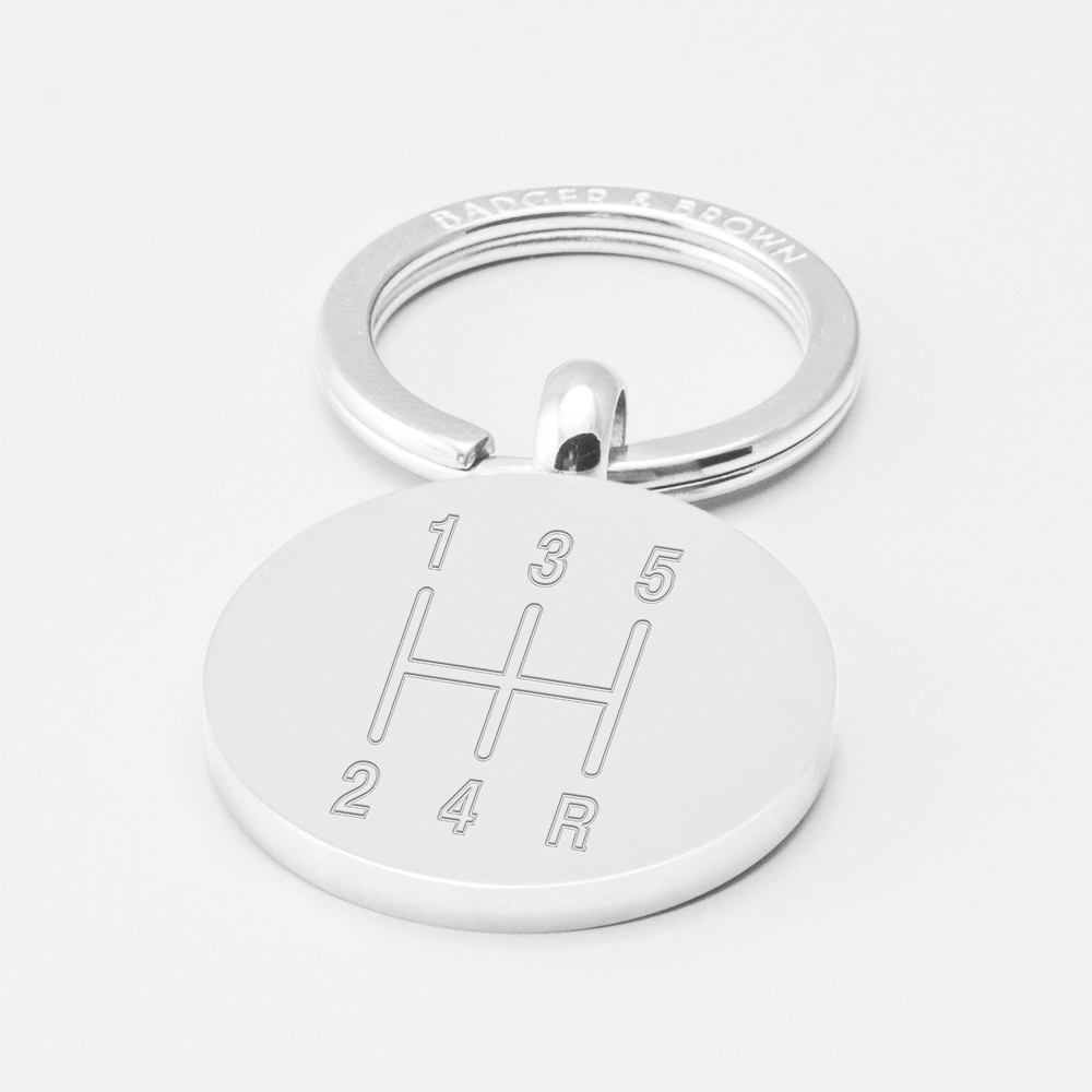 Gearstick-Engraved-Silver-Keyring