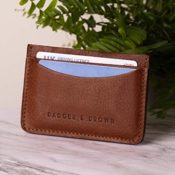 Luxury Conker Leather Card Holder
