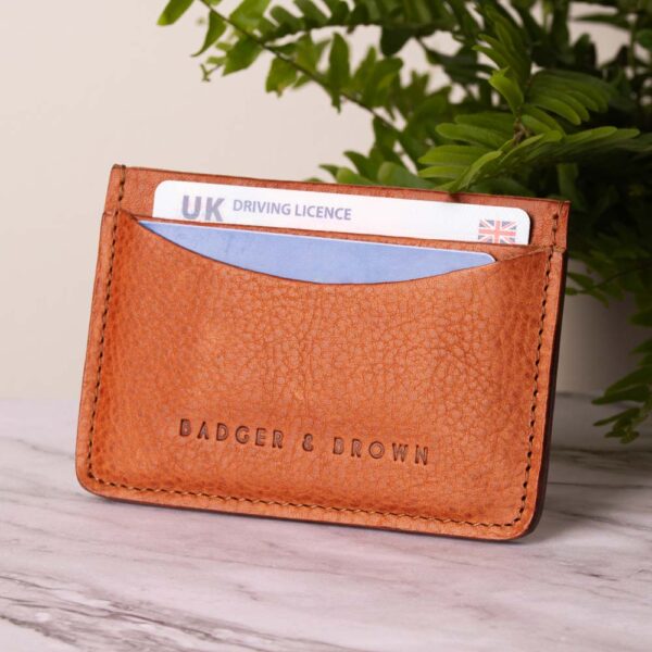 Luxury Tan Leather Card Holder