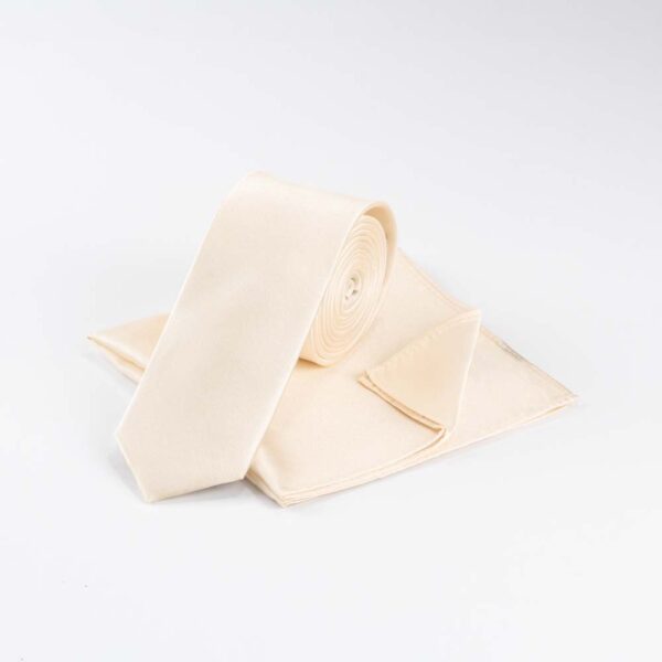 Ivory Tie and Pocket Square Set