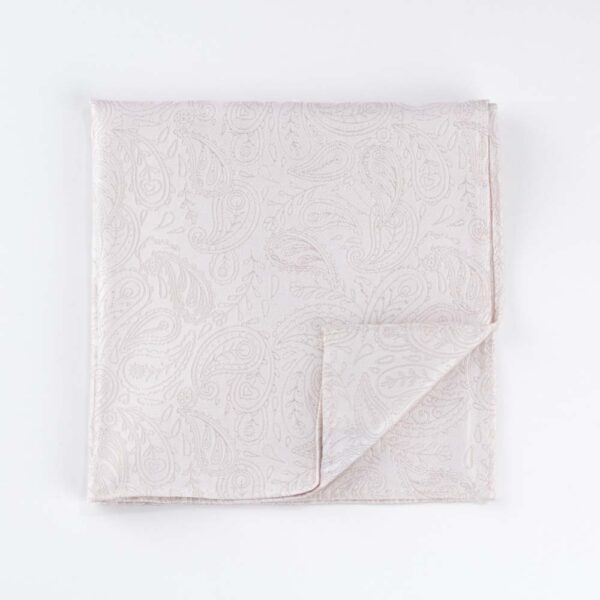 Almond Paisley Silk Pocket Square