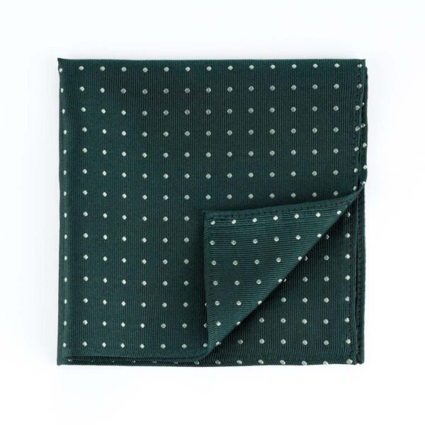 Microdot Green and Celadon Silk Pocket Square