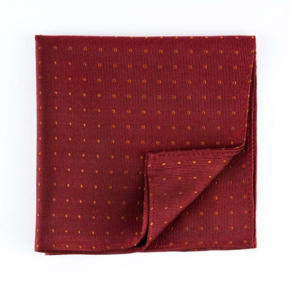 Microdot Umber and Chestnut Silk Pocket Square