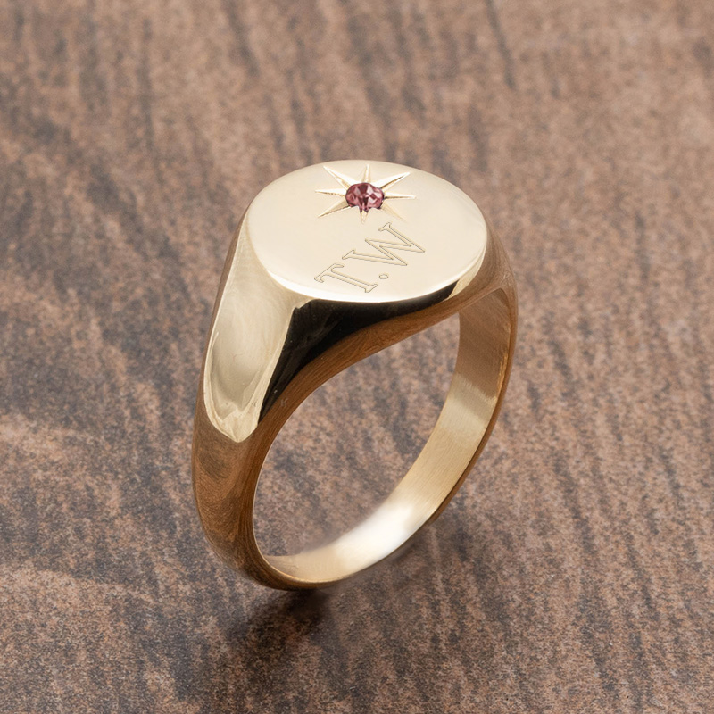 Gold-Plated-Signet-Ring-with-Tourmaline