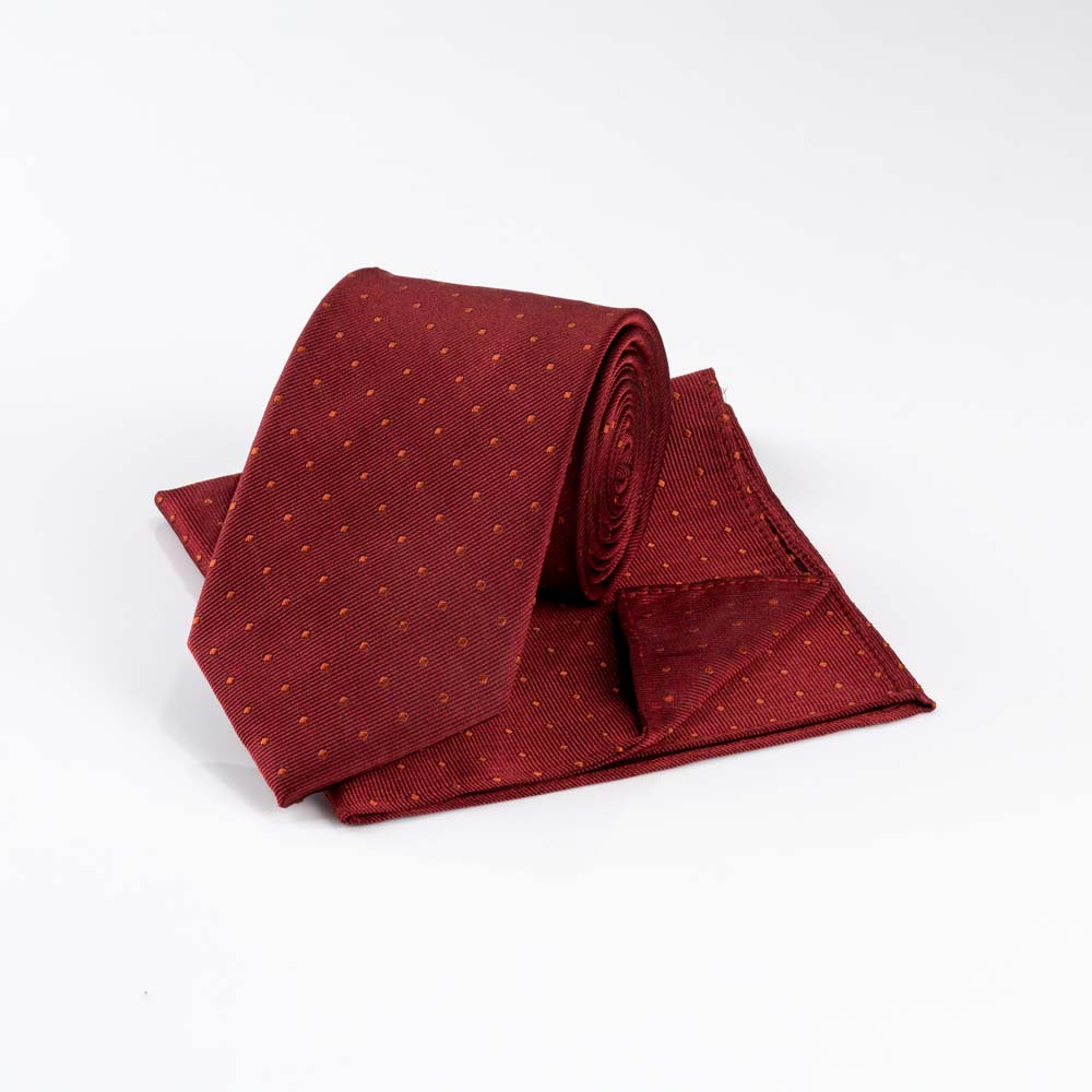 burnt-umber-microdot-tie-set