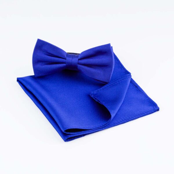 Navy Bow Tie and Pocket Square Set